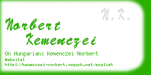 norbert kemenczei business card